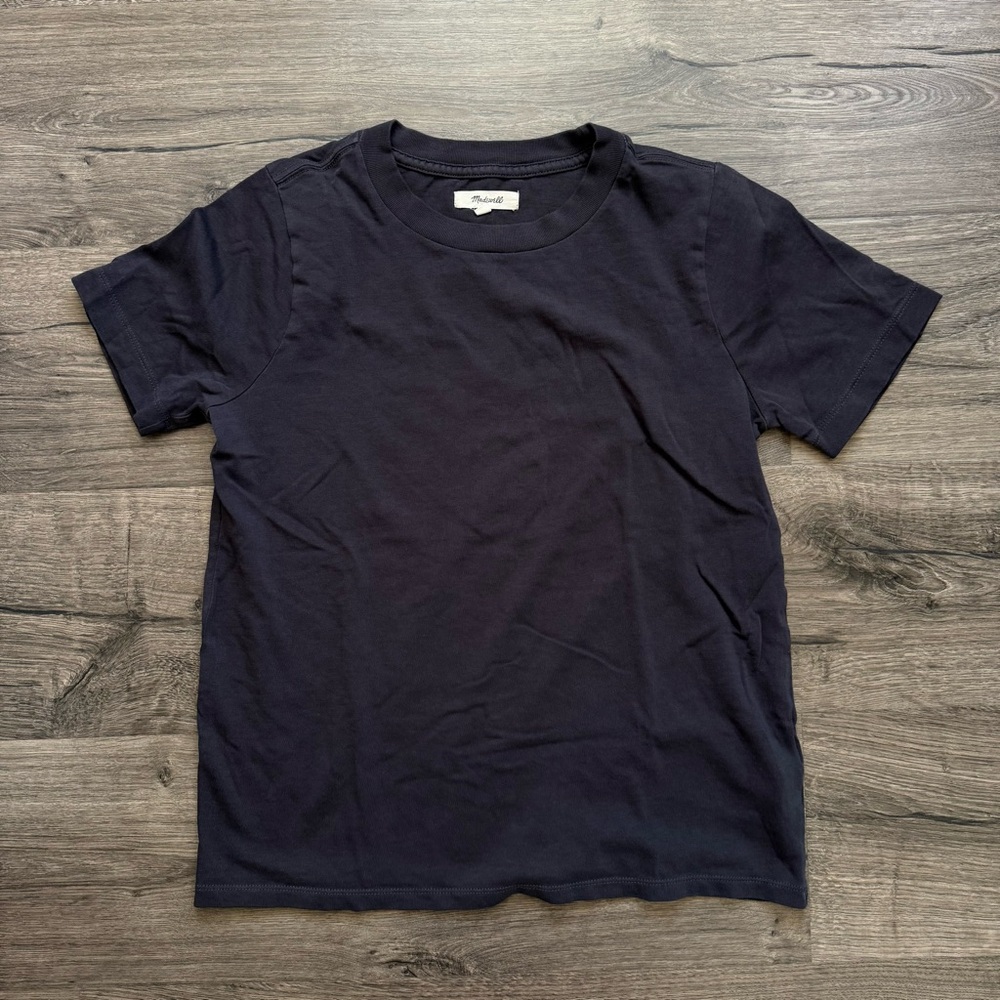 Madewell Dark Gray Coal Supima Cotton Essential T Shirt Small Women